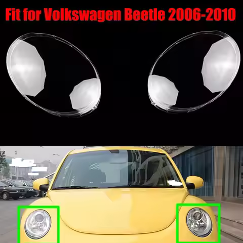 Pair Headlight Cover For VW Beetle 2006-2012 Headlight Shell Lamp Shade Transparent Lens Cover Headl