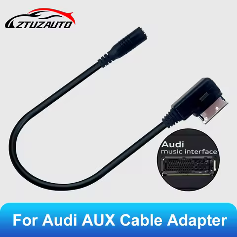 Media to Stereo 3.5mm Audio Auxiliary Adapter Cable in AMI MDI for AUDI A1 A3 A4 A5 A6 A7 A8 Q2 Q3 Q