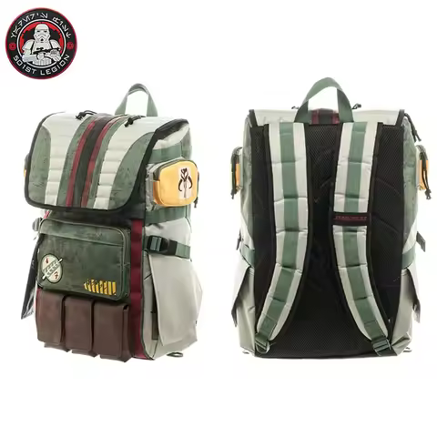 Star Yoda Boba Fett Mandalorian Warsarmor Backpack Large Capacity Laptop Men Backpack Vintage Travel