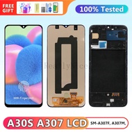 AMOLED A30S Display Screen with Fingerprint, for Samsung Galaxy A30S A307 A307F Lcd Display Digital Touch Screen Assembly