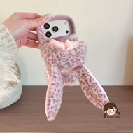 Cute Plush Leopard Print Rabbit Phone Case For OPPO Reno 7 7Z 6 6Z 6F 4 Pro Plus Lite 4Z 4F 3 Pro 2 