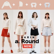 Sarin A. Round Croped shirt เสื้อเชิ้ตรุ่นใหม่ ตัวสั้น ใส่ได้ 4 แบบ