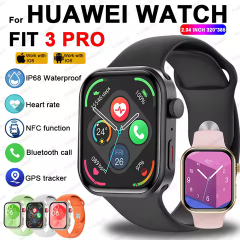 For Watch FIT 3 PRO Smart Watch Men Women 2.01 inch HD AMOLED GPS Tracker Heart Rate Sports Bracelet