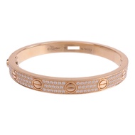 CARTIER 18K玫瑰金Love Bracelet Full Diamonds鑽石手鐲Cartier#16
