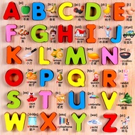Wooden Hand Board Puzzle Numbers Letters Pinyin 1-2-3 and Above Years Old Baby Boy and Girl Early Ed