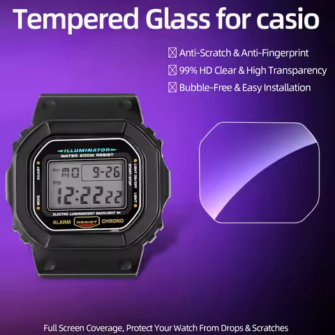 HD Tempered Glass Screen Protector for Casio DW5600 GX56 GW6900 GMW-B5000 GBD200 Watch Anti-Scratch 