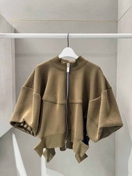 เสื้อแจ็คเก็ตเบสบอลทรงหลวมสไตล์ญี่ปุ่น FOG SACAI ฤดูใบไม้ผลิ 2024 ผ้าผสมคอตตอนและโพลีเอสเตอร์ เสื้อเ