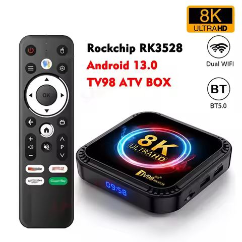 T09C-TV98 RK3528 Smart TV Box Android 13 8K HD 2.4G&5G Wifi Media Player Mini Set Top Box,4G+64G EU 