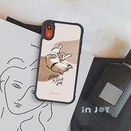 INJOYmall for iPhone 7 / 8 耍萌柴犬 耐撞擊磨砂邊框手機殼 C / 藍邊