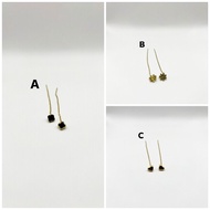 JJ1RAY0 . GOLD PLATED ADULT WOMEN'S JURAI TITANIUM STICKED EARRINGS