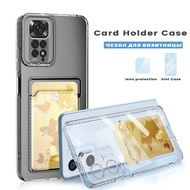 HD Transparent Soft Phone Case Samsung S21 Note 9 810 20 Plus Ultra S20 S21 FE M13 M23 M33 M53 5G Casing Slide Card Slot Clear Cover