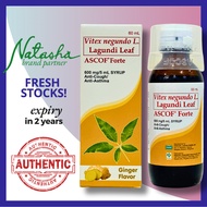 Ascof Forte Lagundi Leaf Syrup Ginger Flavor 60ml by Natasha co-brands
