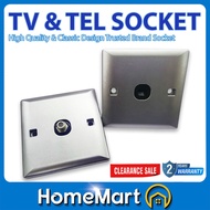 CLEARANCE AEC Silver Astro Cable Wall Socket Faceplate Single TV Socket High-Quality TV Antenna Soke
