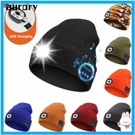 AURORY Bluetooth Beanie Hat, With Light Headphones Headlamp Cap, Unique Speaker Mic Rechargeable Rem