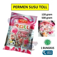 Toll Permen Susu 120 gr / 500 gr Permen Susu Toll Milk Candy Makanan Camilan Cemilan Manis Sweet Can