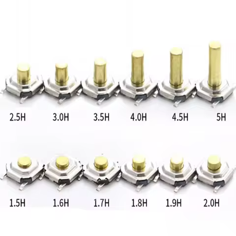 50pcs SMD Tactile Tact Push Button Micro Switch 4*4*0.8 1.5 1.7 2 2.5 3 3.5 4.3mm Momentary Push But