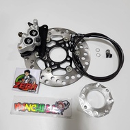 ปั๊ม81ZERN 2พอท เงินหมุดดำ + จานZERNจูปิเตอร์ ดำหมุดเทา + สเปเซอร์ สีเงิน+ สายเบรคเซิน ดำตัดดำ หัวฟั