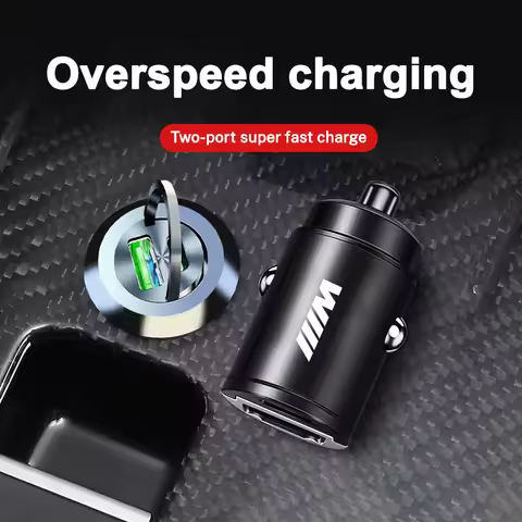 200W Mini Car Charger Adapter Fast Charging Auto USB Type-C Charger For BMW M F10 E90 F20 E46 E60 E7