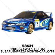 TAMIYA 1/10 R/C 4WD Subaru Impreza Monte-Carlo 99 (TT-02 Chassis) 58631 58631A