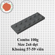 Combo of 1 ounce of dark gray 2x6 flat bricks (about 57- 59 bricks)