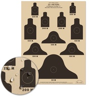 Rite in the Rain All-Weather 25 Meter Target, 17" x 22", Tan, M16A1 / 25 Meter Alt C Record Fire Qua