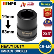 REMAX IMPACT SOCKET 3/4″ DR (19mm to 60mm) BLACK HEX IMPACT SOCKET BOX SOCKET IMPACT WRENCH ADAPTER 