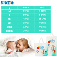 【NEW !!!】KIN-TO  BABY DIAPER PANT กางเกงผ้าอ้อมเด็ก 3 PACK-NB/M/L/XL/XXL/XXXL/XXXXL บาง และสบาย BABY