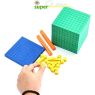 MISSYU Ten Blosplete Set Kids Math Plaything Math Blos Plastic Base Ten Set Cube Kids Math Plaything