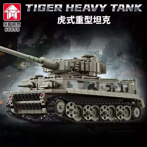 LEYI 66055 Tiger I Heavy Tank Bricks, 1:35 Scale WWII Panzer Construction Kit, Collectible Military 
