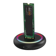 [FAST ERA]- Dual Protocol Ssd M 2 Docking Station Rgb Led Light M.2 Sata USB C Ssd Case Nvme+Ngff Hd