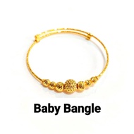 Wing Sing 916 Gold Adjustable Baby Kid Kids Bangle / Gelang Tangan Budak Emas 916