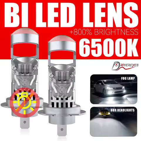 H4 LED Projector Lens 6500K H7 H11 H8 H9 9005 HB3 9006 HB4 9012 HIR2 LED Car Headlights CSP Chips Hi