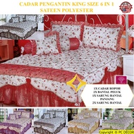 SET CADAR PENGANTIN SATIN KING 6 IN 1🔥HOT SALE CADAR ROPOL LACE TUNANG KAHWIN NIKAH HIASAN PENGANTIN