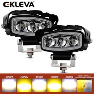 EKLEVA ไฟสปอร์ตไลท์แอลอีดีมอเตอร์ไซด์ FS1กระพริบ6โหมด6000K 10000LM 260W เหมาะสำหรับรถจี๊ป4x 4รถบรรทุ