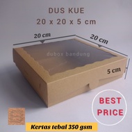 1Pak=10 pcs DUS KUE 20x20x5 DUS KUE BROWNIES Laminasi dalam DUS NASI KOTAK DUS DONAT DUS MAKANAN KEK