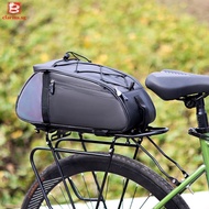 [clarins.sg] Waterproof Bike Rear Rack Bag PU Bicycle Panniers Reflective Bicycle Accessories