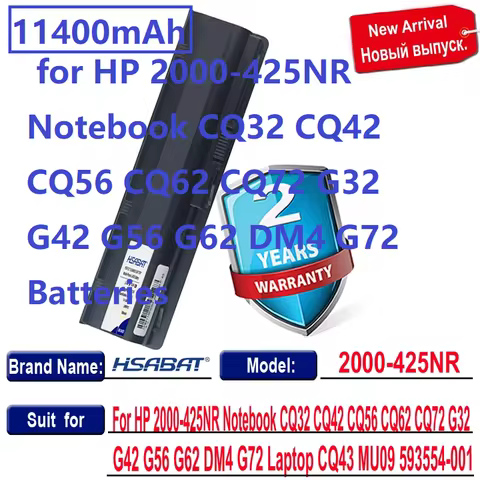 HSABAT MU06 593553-001 11400mAh Battery for HP 2000-425NR Notebook CQ32 CQ42 CQ56 CQ62 CQ72 G32 G42 