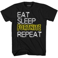 New Product Popular Fortnite Eat Sleep Fortnite Repeat Game Fashion Men Gym 100% Cotton T-shirt Happy Birthday Christmas Valentine's Day Gift