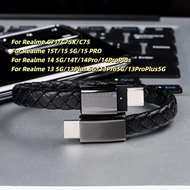 Bracelet USB-C Charging Cable Portable Leather Type-C To C Data Line USB-A To Type-C Wire for  Realm