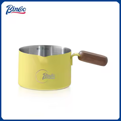 Bincoo Stainless Steel Espresso Measuring Cup With Wood Handle Espresso Shot Cup for Coffee Extracti