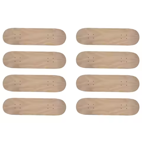 B72A 8Pcs 8Inch 8-Layer Maple Blank Double Concave Skateboards Natural Skate Deck Board Skateboards 