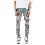 M1 leather patches - Cream blue - Jeans