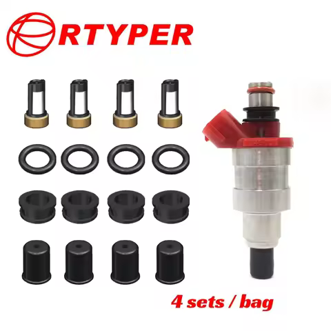4 Set 01107 Fuel Injector Repair Kits Oring Seal Plastic caps For Denso For FORD Mazda B2600 MPV 2.6