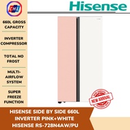 HISENSE 660L SIDE BY SIDE INVERTER FRIDGE RS728N4AW/PU