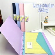 Long Ring Binder 5 Ring Push Pull Arch File Folder with Strap Loose Leaf Folder File Organizer