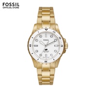 Fossil Women's Fossil Blue Dive Analog Watch ( ES5350 ) - Quartz, Gold Case, Round Dial, 18 MM Gold Stainless Steel Band