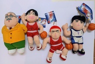 罕有  1995 Slam Dunk 男兒當入樽 景品 公仔 4隻 櫻木 木暮 安西教練 仙道 灌籃高手 眼鏡廠 BANPRESTO