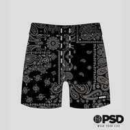 ESSENTIAL-Shorts-Paisley Pattern-Black