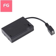 3XAA Battery Case with Cover and Switch Connected to USB Female Connector USB Female Socket Battery 