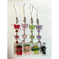 strawberry red pink grape purple green korean squishy keychain keychain/keyring/phonecharm/phonestrap/kpop binder decora